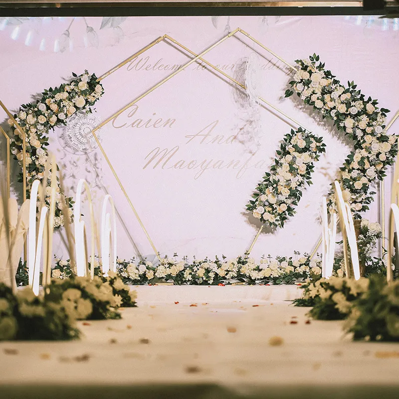 JAROWN Wedding 100cm Flower Row Arch Arrangement Flower Stage Road Lead Flower Wedding Scene Layout Party Decoration Floral