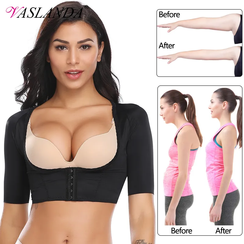 VASLANDA Women Upper Arm Shaper Post Surgical Slimmer Compression Sleeves  Vest Humpback Posture Corrector Tank Tops Shapewear Y200706 From 28,05 €