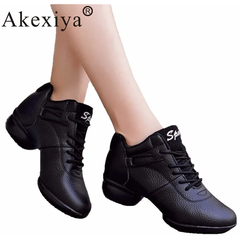 Zapatos de baile moderno para mujer, zapatillas de cuero con parte superior  y Red Twin, transpirables, para baile latino, Tango, Salsa, Jazz, blancas,  negras y rojas - AliExpress