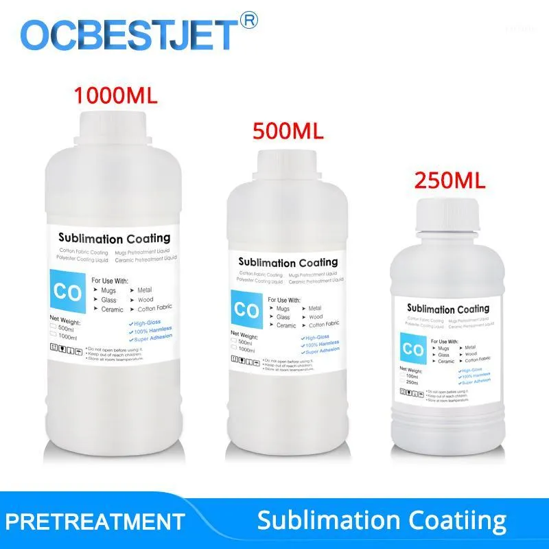 Sublimation Coating For Cotton Fabric Mugs Glass Ceramic Metal Wood Ink Pretreatment Liquid (3 Capacity Options)1 Refill Kits