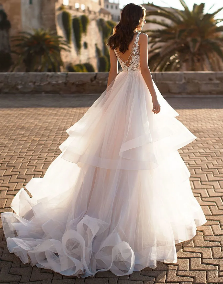 Tiered skirt v clearance neck