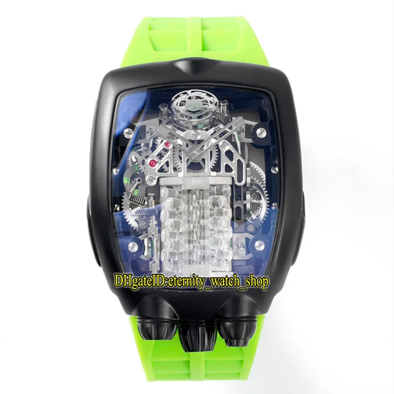BGF 2021 Najnowsze produkty Super Uruchamianie 16 -cylindrowego silnika EPIC X Chrono Cal V16 Automatyczne męskie zegarek Pvd Black Case Eternity 170i