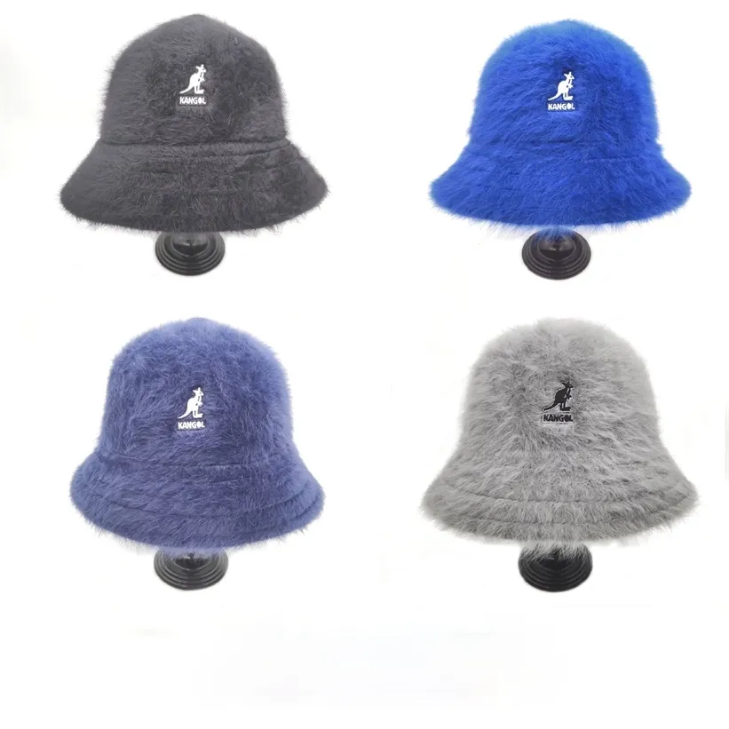 quality Korean men women Kangools Bucket hats angola pure rabbit fur fisherman hat dome cap street fashion 220113