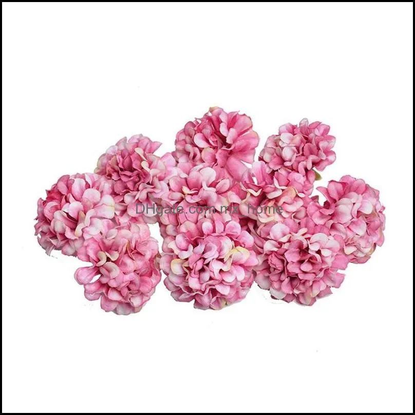 100pcs Flowers Christmas party Fashion Wedding Silk Artificial Hydrangea Home Ornament Decoration for monther day gift 2106 V2