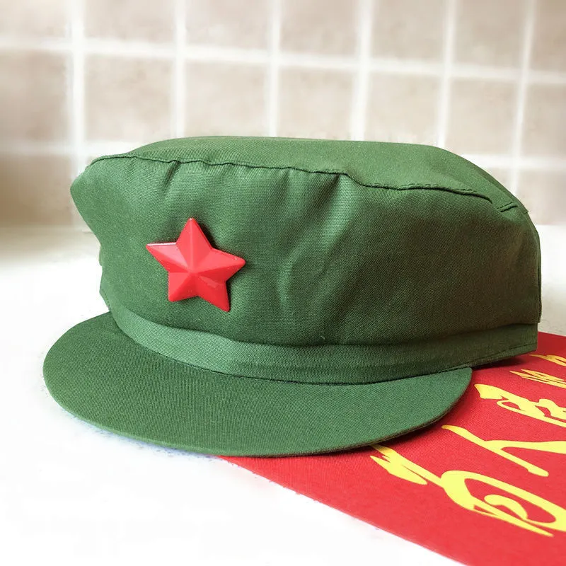 Green hat with red star outlet