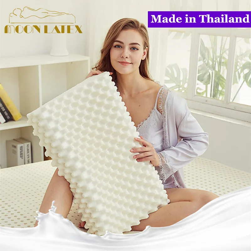Moonlatex Original Pure Thailand Natural Latex Pillow Solid Headrest