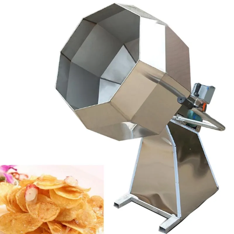 High capacity professional octagonal bucket snacks flavoring machine corn cereals coating Flakes system food seasoning for sale