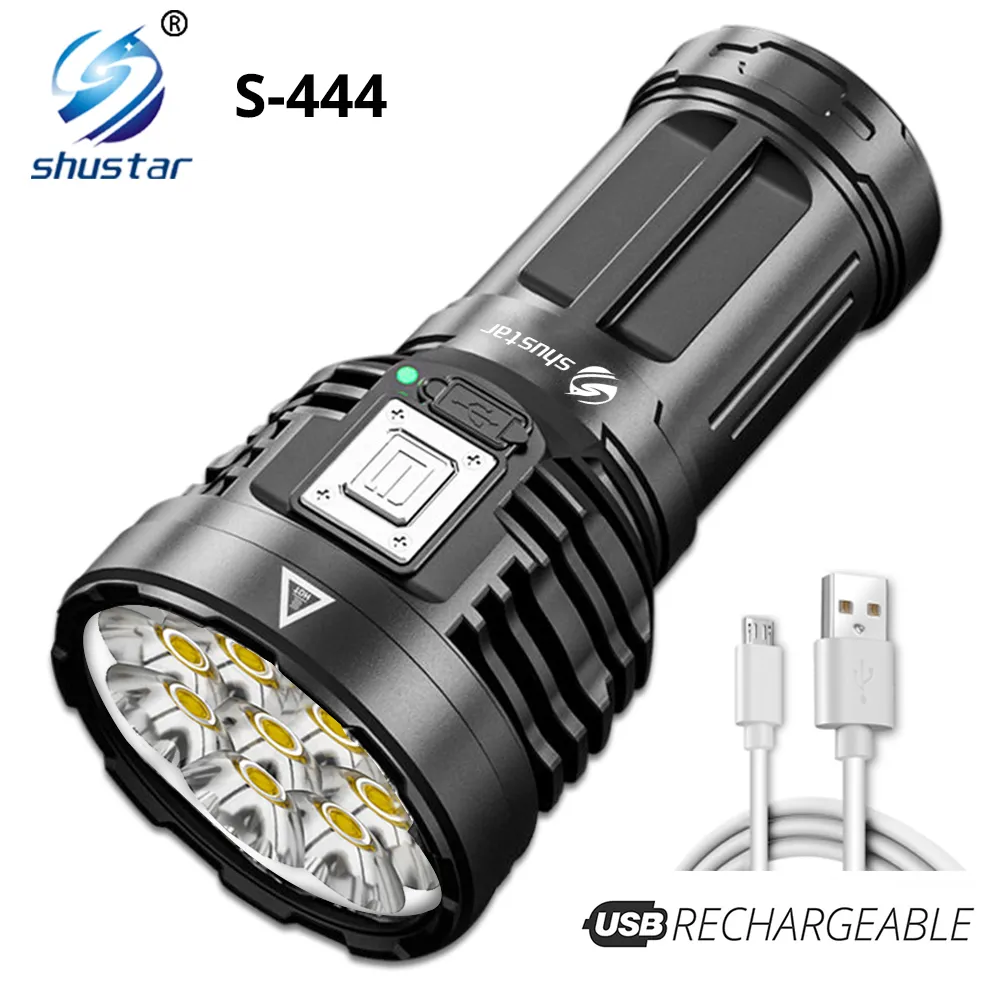 8LED SUPER BRIGHT FLASHLIGHT Kraftfull LED Torch Light Rechargeable Cob Side Light 4 Modes Outdoor Adventure 3 i 1 ficklampa