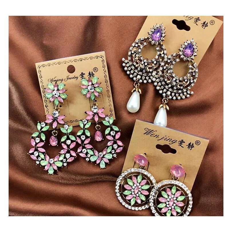 new mix long tassel earrings palace paper quilling ram leela retro flower best gold silver big dangle earrings bohemian nightclub