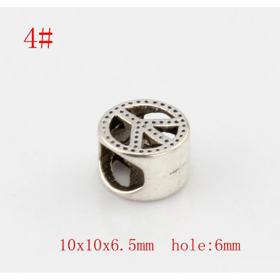 hot ! 110pcs antique silver alloy mix peace mark. butterfly. flower . frogs etc. big hole spacer beads fit european bead bracelet