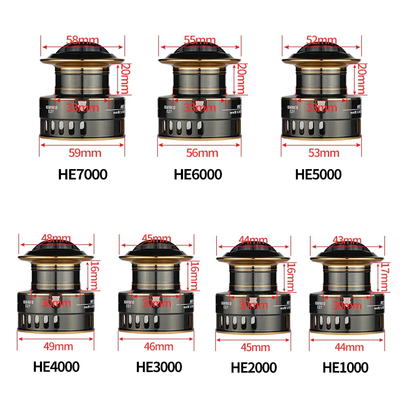 Salwater 낚시 회전 릴 He500-7000 최대 드래그 10kg 5 21 금속 공 그립 스풀 잉어 Pesca238m