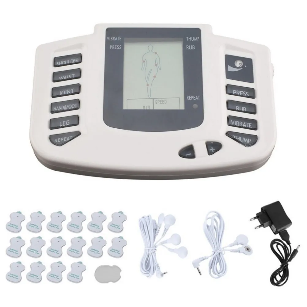 Electronic Body Slimming Pulse Massage Smärtlindring Akupunkturterapi Maskin med 16 dynor