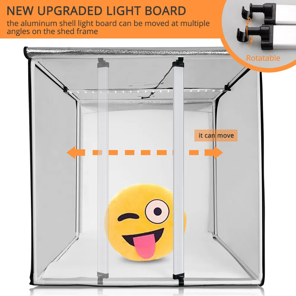 Freeshipping 80 * 80 cm 31.5inch Dimmable Photo Studio Iluminação SoftBox Lightbox Caixa de Luz Dobrável Caixa de fundo Fotografia Kit de tenda