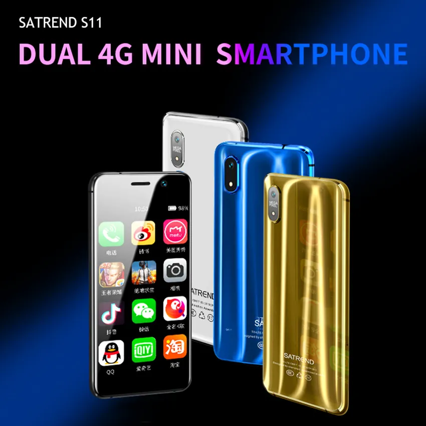 Desbloqueado Original S11 Celulares Metal Frame Android 4G LTE Smartphone 3.4 '' Super Mini 2GB 16GB Suporte Google Player Dual Sim Card GPS WIFI Celular PK S9 K15