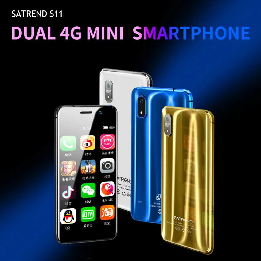 Kilidi açılmış orijinal S11 Cep Telefonları Metal Çerçeve Android 4G LTE Akıllı Telefon 3.4 '' Süper Mini 2GB 16GB Destek Google Çekme Çift Sim Kart GPS WiFi Cep Telefonu PK S9 K15