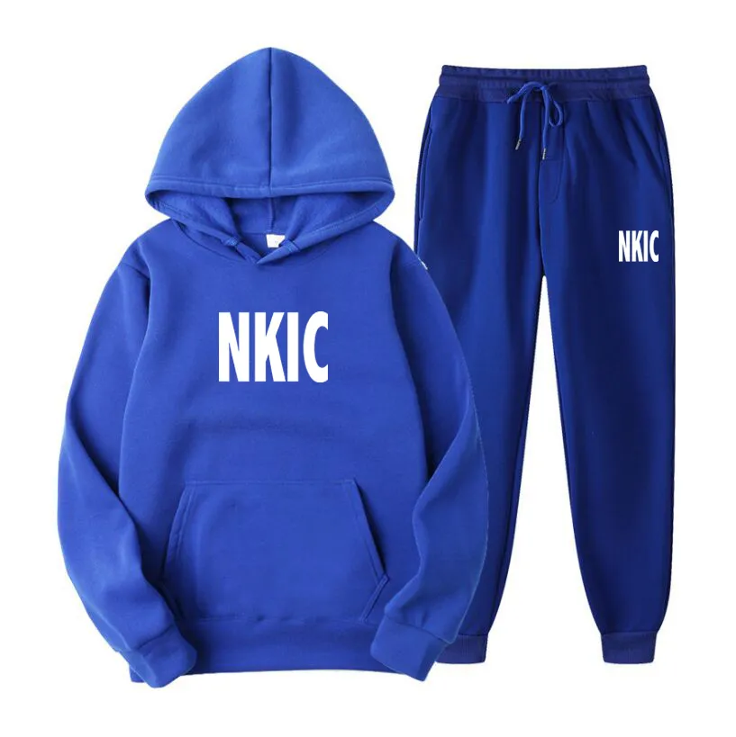 Suor terno 2 pc homens casuais marca tracksuit dois pedaços conjunto sportswear cordão calças + carta impressa hoodies exclusivo conjunto esportivo