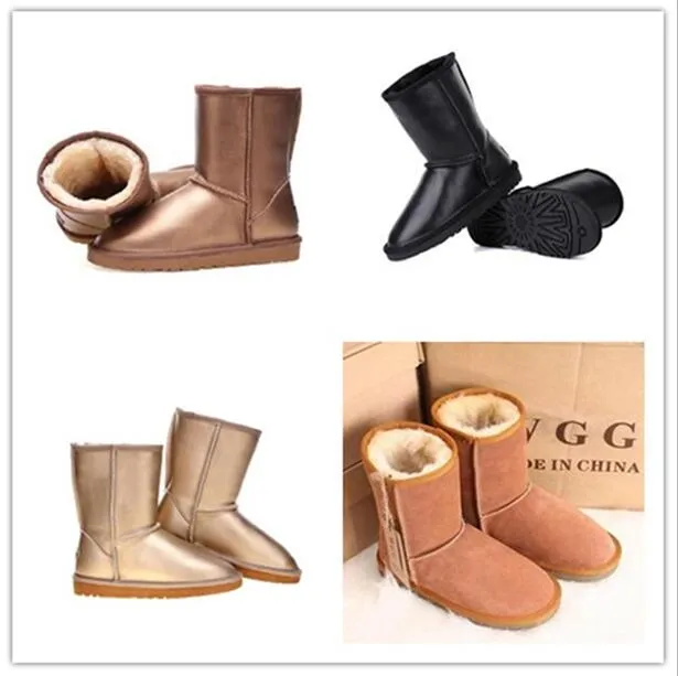 Botas curtas femininas de pele de carneiro à prova d'água AUSG 58250 para manter o calor botas femininas sapatos de inverno 20 cores US4-13 tamanho