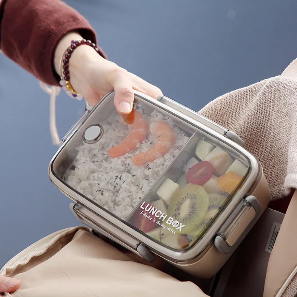Multilayer Stainless Steel Insulation Lunch Bento Box Food Container D308 T200710