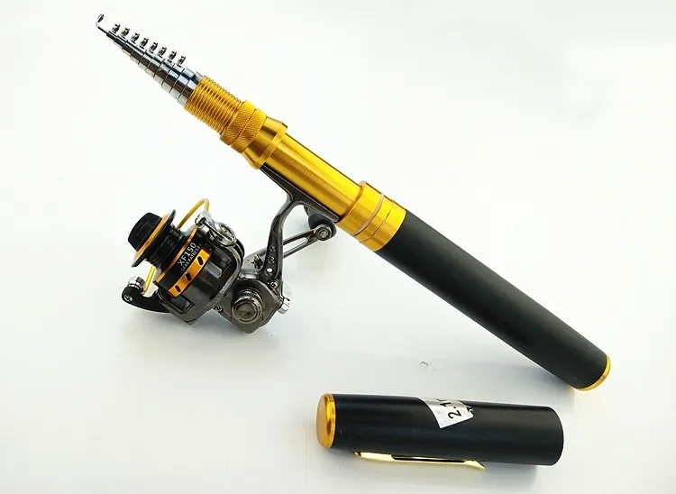 Portable Telescopic Pocket Rod Set 18m/21m Pen Shape Telescopic Baitcasting  Rod For Rock Fishing, Mini Metal Shell Cast Reel 201027591090 From Hvzm,  $24.37