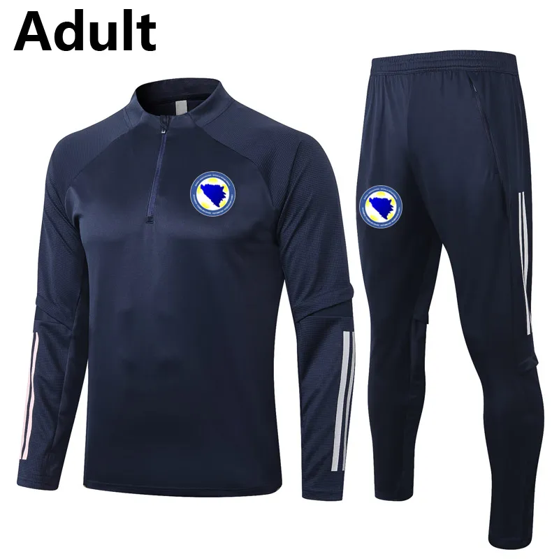 2020 Bosnia and Herzegovina soccer Tracksuit Sets adult soccer jogging jacket pants Survetement winter soccer training suit Running Sets