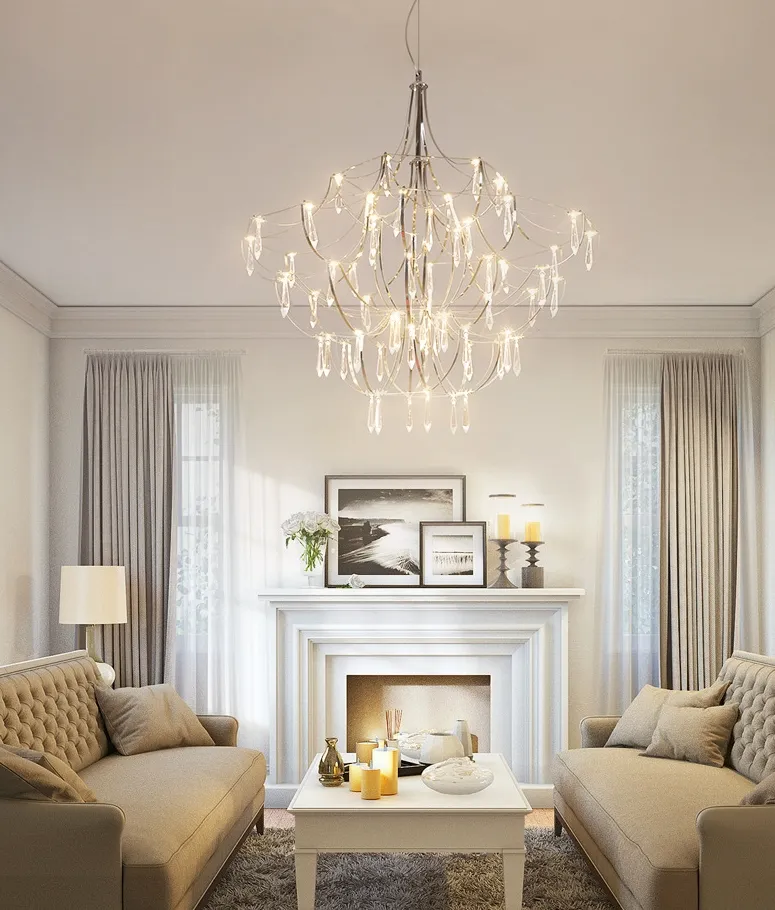 マイ様連絡用 シャンデリア, ホワイトクリスタル 導いた天井現代ミニマリスト