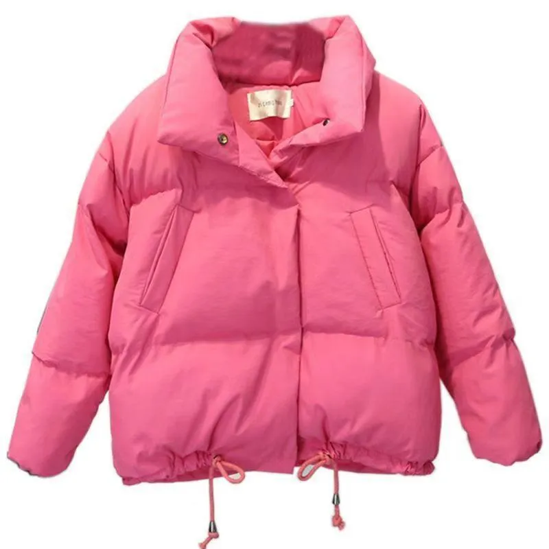 Mulheres Curto Jaqueta Suporte Zipper Parka Jaqueta de Inverno Casaco Moda Outono Moreto Quente Casual Parka Parka Feminino Casaco Mulheres 201110