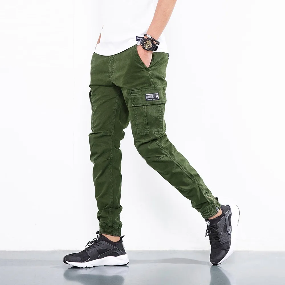 Army Green Cargo Pants For Men Men Fashion Sports Casual Pants Elastic  Waist Straight Leg Loose Pants - Walmart.com