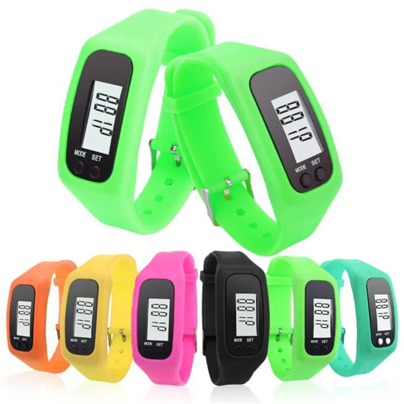 Cyfrowy krokomierz LED Smart Multi Watch Silikonowy Run Krok Walking Odległość Calorie Counter Watch Elektroniczny Bransoletka Kolorowe Pedometry