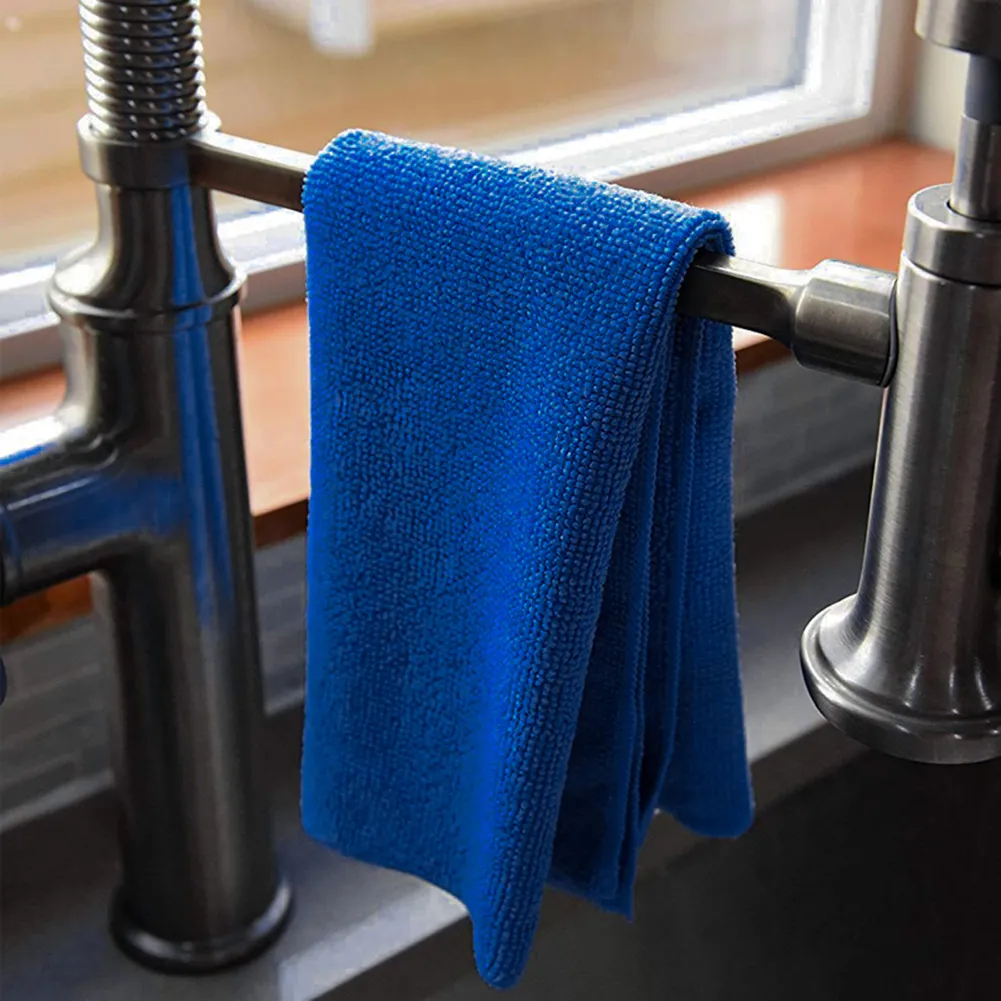 100 PCS Blue 30*30cm Microfiber Car Wipers Cleaning Cloth Car Towel No-Scratch Rag Polishing Detailing Towel 201022