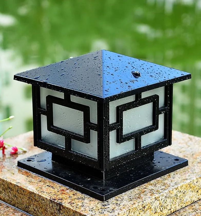 25x25x25cm) Europäische dekorative Säule Licht Zaun Quadrat Landschaft Säule Tür Lampen Outdoor Garten Beleuchtung