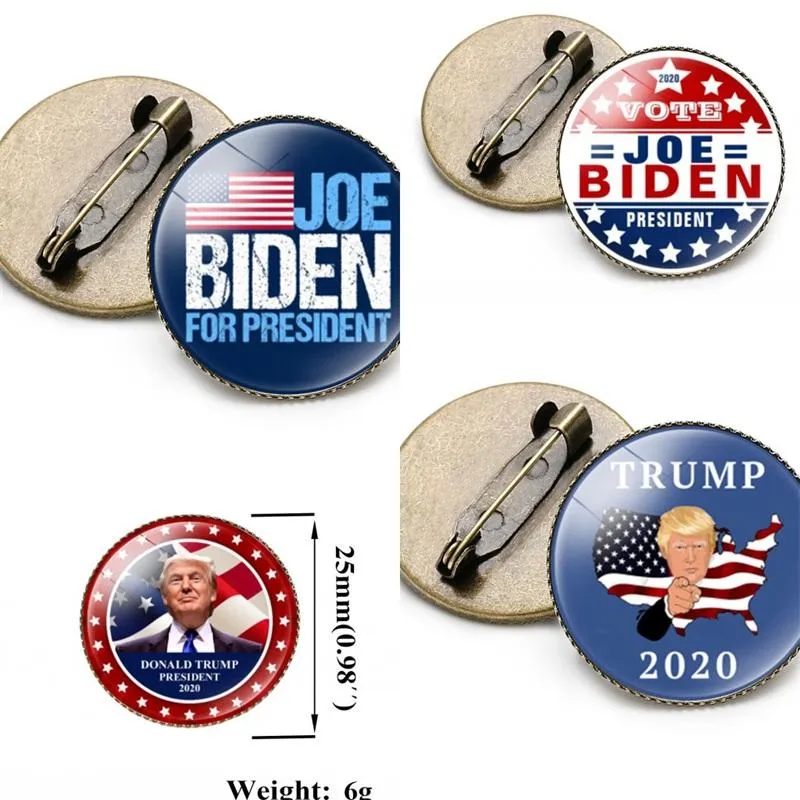 Biden 트럼프 브로치 레터 옷깃 핀 지지자 배지 미국 일반 선거 Tinplate 많은 스타일 패션 1 2NH F2