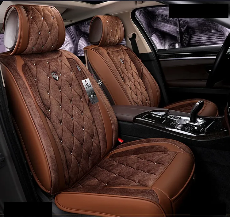 Universal Fit Biltillbehör Säteslock för Sedan Luxury Modell PU Läder Adjublatable Fem platser Full Omgivet Design Seat Cover för SUV