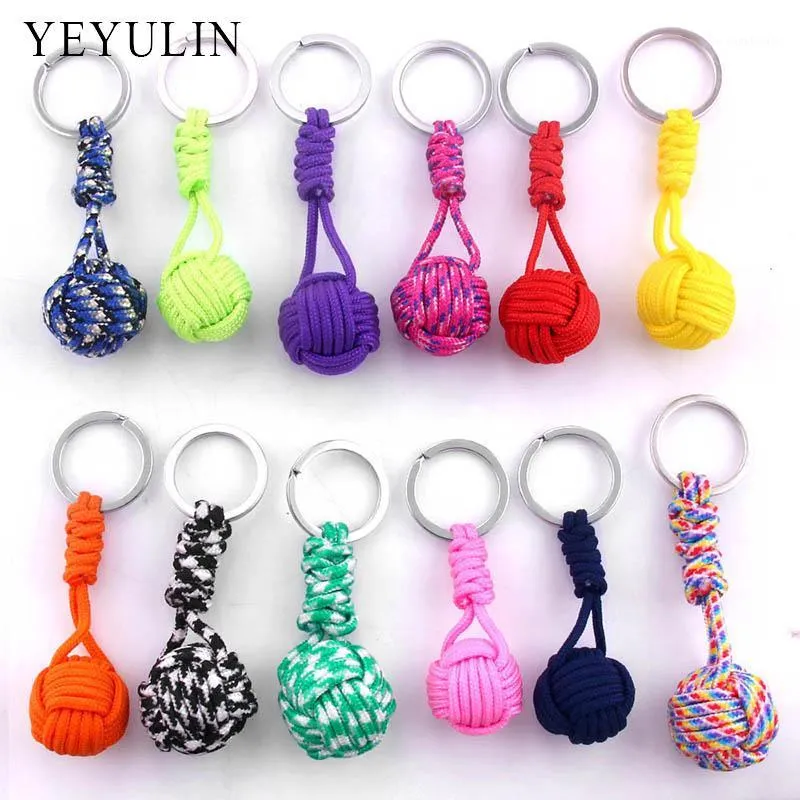 New Design Paracord Keychain Lanyard Fist Knot High Strength Parachute Cord Emergency Survival Tool Key Ring1