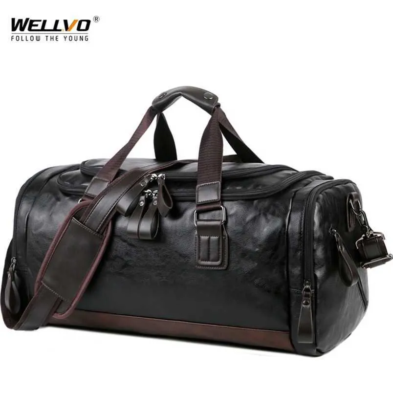 Kwaliteit Lederen Reistassen Mannen Dragen Bagage Duffel Handtas Casual Reizen Tote Groot Weekend XA631ZC 202211