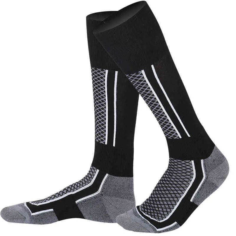 Uomo Donna Nuova Compressione Lunga Sci Pattinaggio Calzini da corsa Calza sportiva elastica alta Calza di supporto per le gambe Calze sportive Y1222