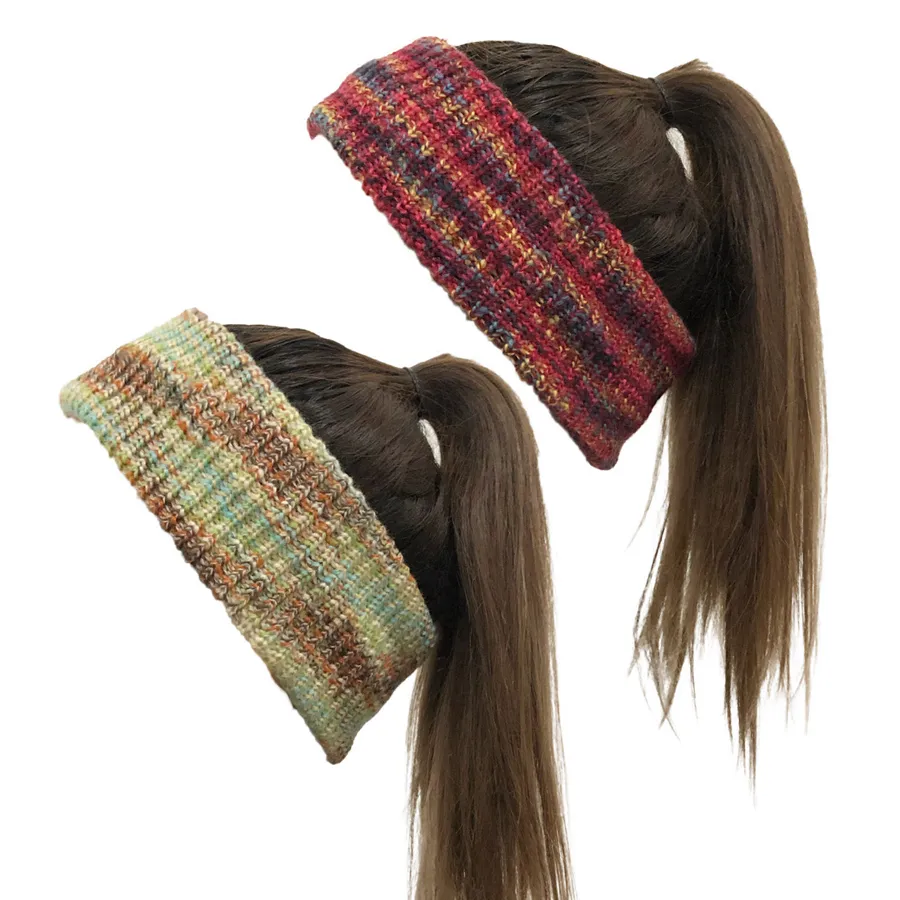 Tie-Dye Stickat hårband Mode Hooket Headband Vinter Varm Wool Crochet Hårband Tjejer Headwrap Scarf Turban Party Favor RRA3717