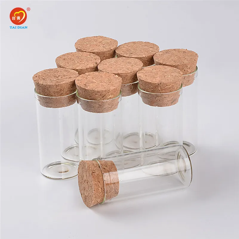 12ml Empty Glass Test Tube Bottles With Cork Stopper Transparent Mini Vials Jars Food Spice Bottles3