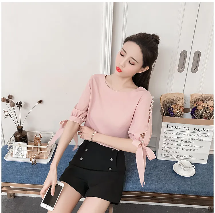 Blusas con online perlas 2020