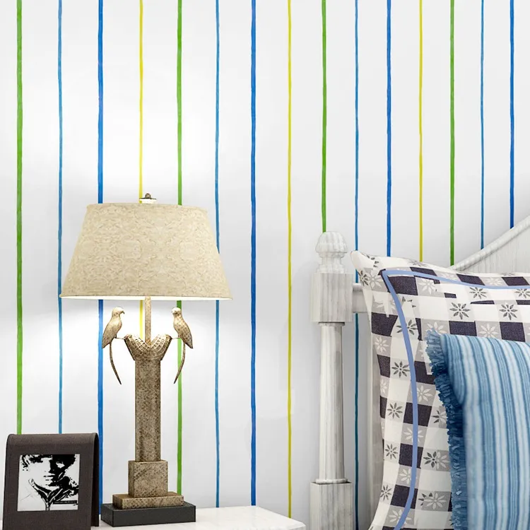 Modern Stripe Bedroom Living Room Bakgrund Enkel Office Bakgrund Vägg Non Woven Wallpaper Roll Bakgrund