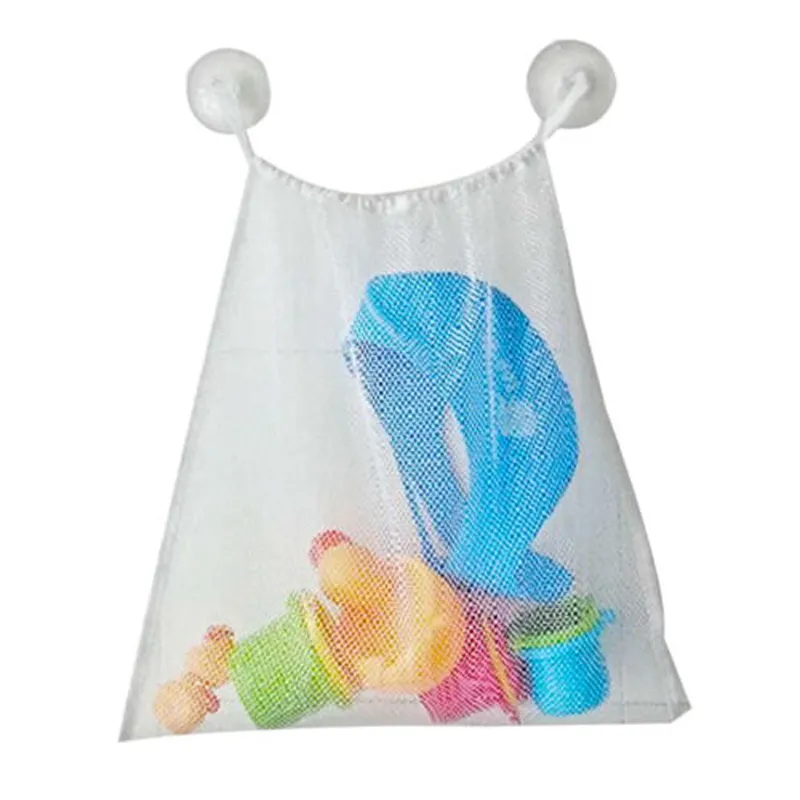 Kids Baby Bath Time Toy Hanging Net Tidy Suction Cup Storage Folding Bag Mesh Bath Tub Toy Organizer Tool