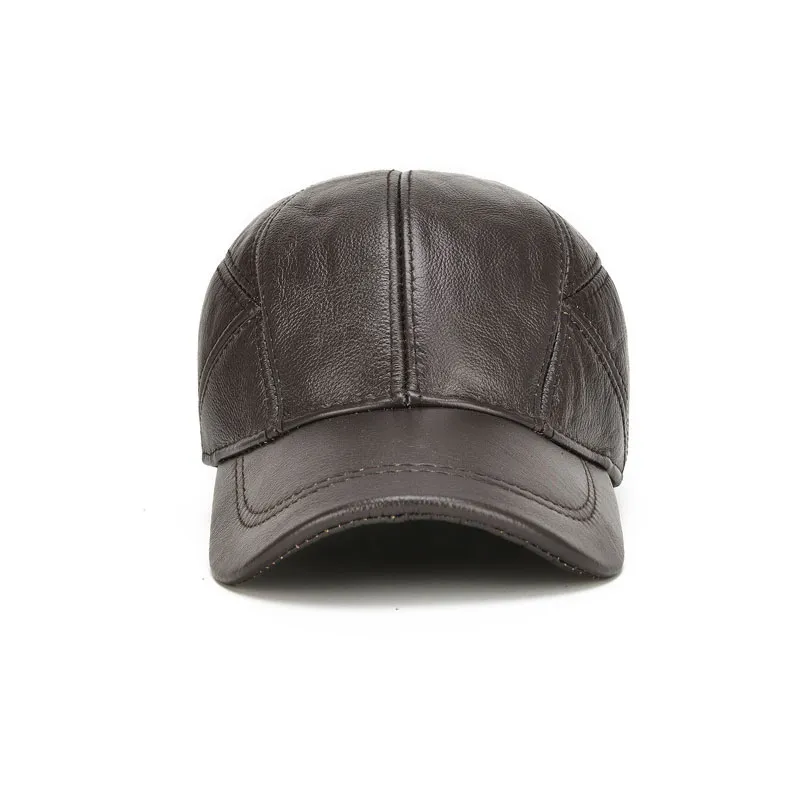 Leather hat with ball deals on top