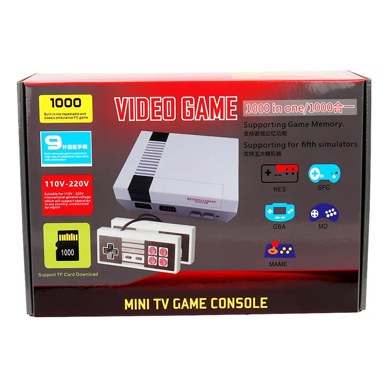 Nostalgische gastheer HDTV 1080P Out TV 1000 Game Console Video Handheld Games voor SFC NES Games Consoles Children Family Gaming Machineree DHL/FedEx/UPS