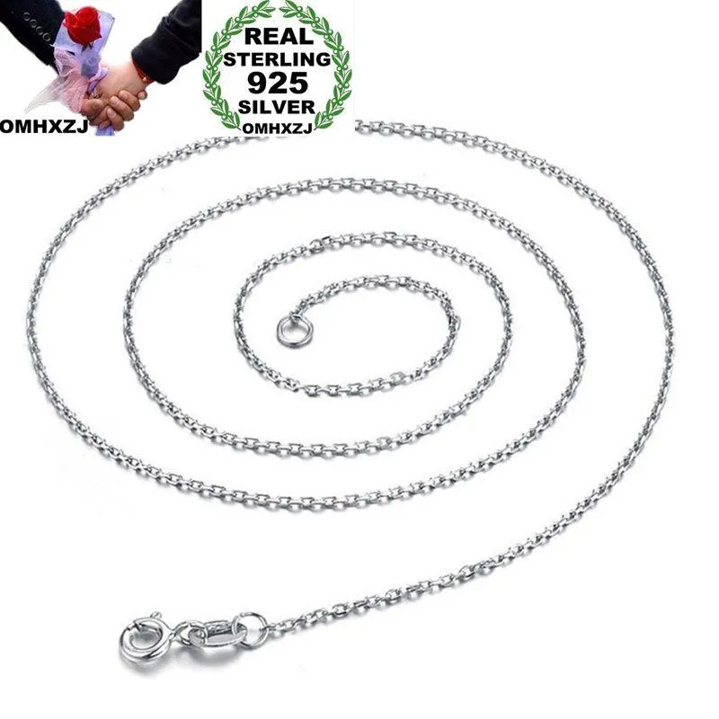 Chains OMHXZJ Wholesale European Fashion Woman Man Party Gift 925 Sterling Silver 18KT White Yellow Rose Gold Chain Necklace NA207