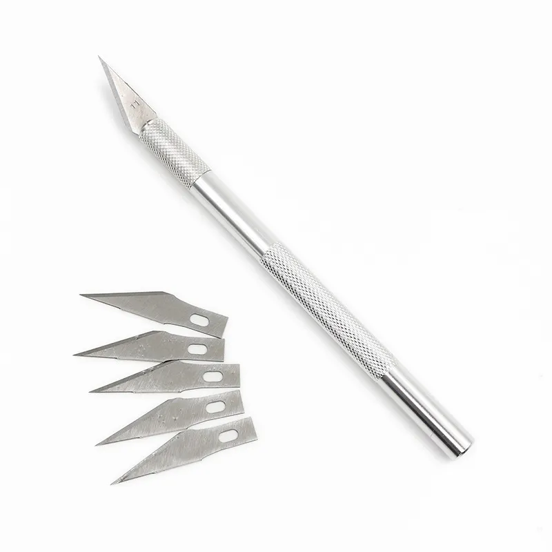 Non-slip Cutter Blades Engraving Craft Knives Metal Scalpel Knife Blades Repair Hand Tools for Mobile Phone Laptop EWE2417