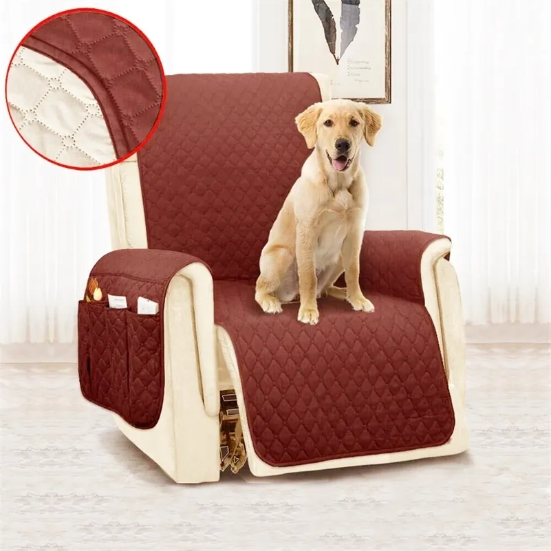 Coperchio di divano impermeabile rimovibile per cani per animali domestici per bambini Poltrona per mobili Protector lavabile Braccioli da bracciolo Cover Covers Slipcovers LJ201216