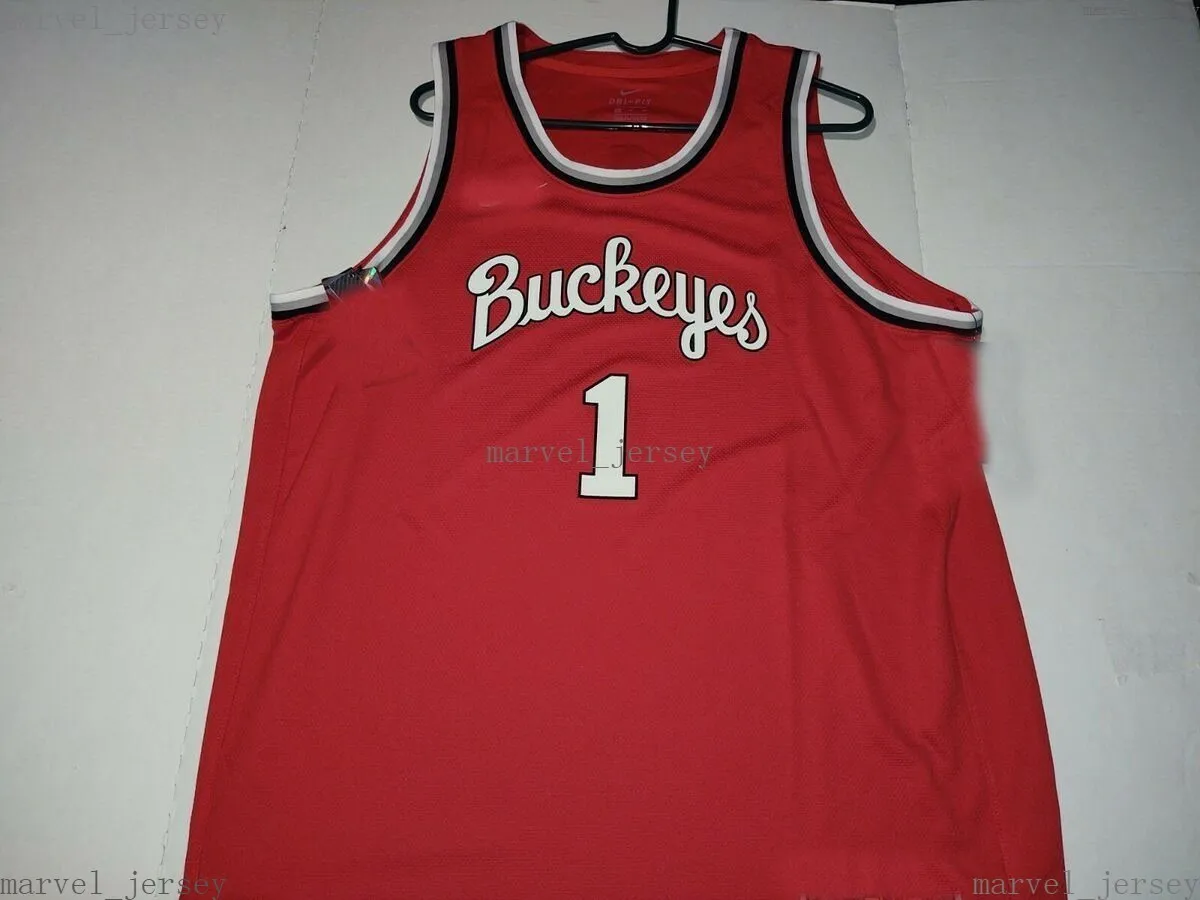 Stitched Custom Ohio State Buckeyes Throwback Basketball Jersey Män Kvinnor Ungdom XS-5XL