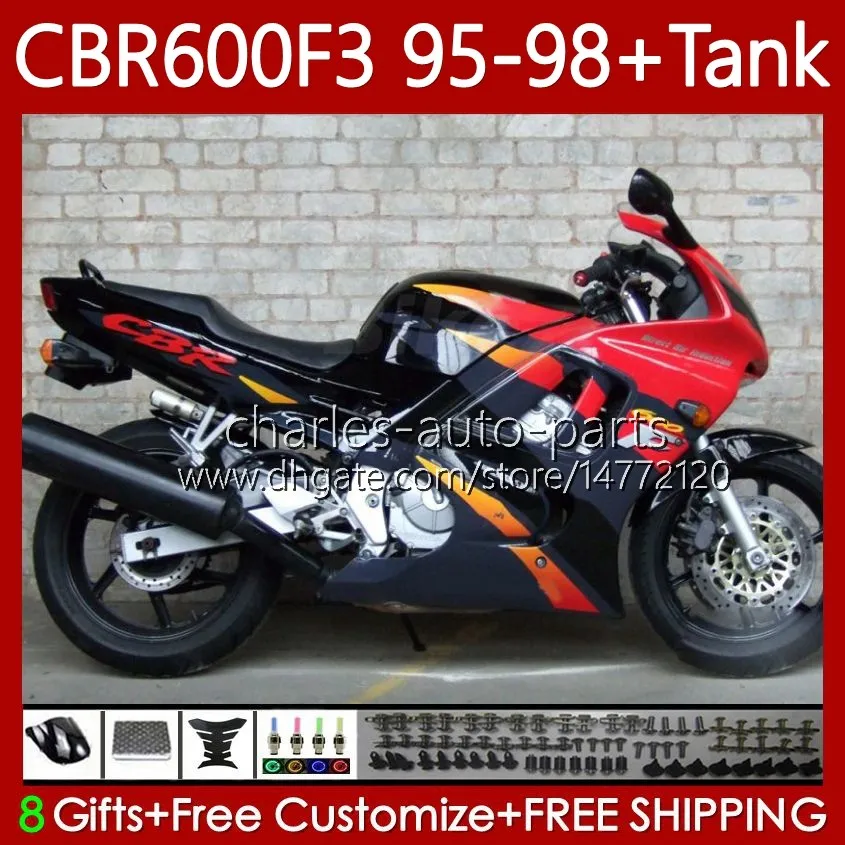 Honda CBR 600 CBR600 F3 FS CC 600FS 600F3 1995-1998 64NO.319 Bodys CBR600FS 600-F3 1995 1996 1997 1998 CBR600F3 600CC 95 96 97 98赤オレンジボディワーク