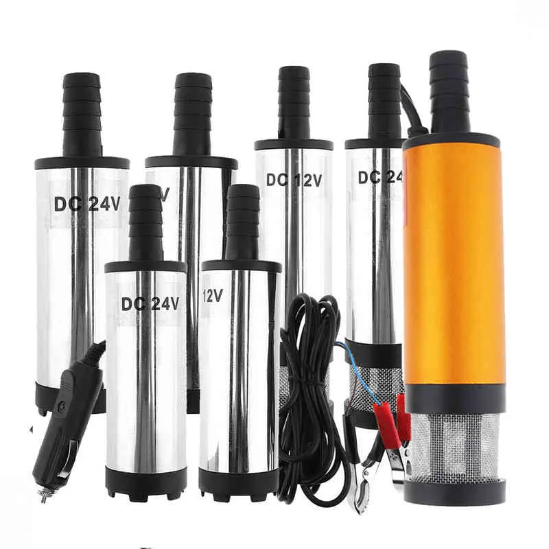 DC 12V 24V 38MM Portable Mini Electric Submersible fit for Diesel Water Oil Transfer Aluminum Alloy Barrel Pump Fuel