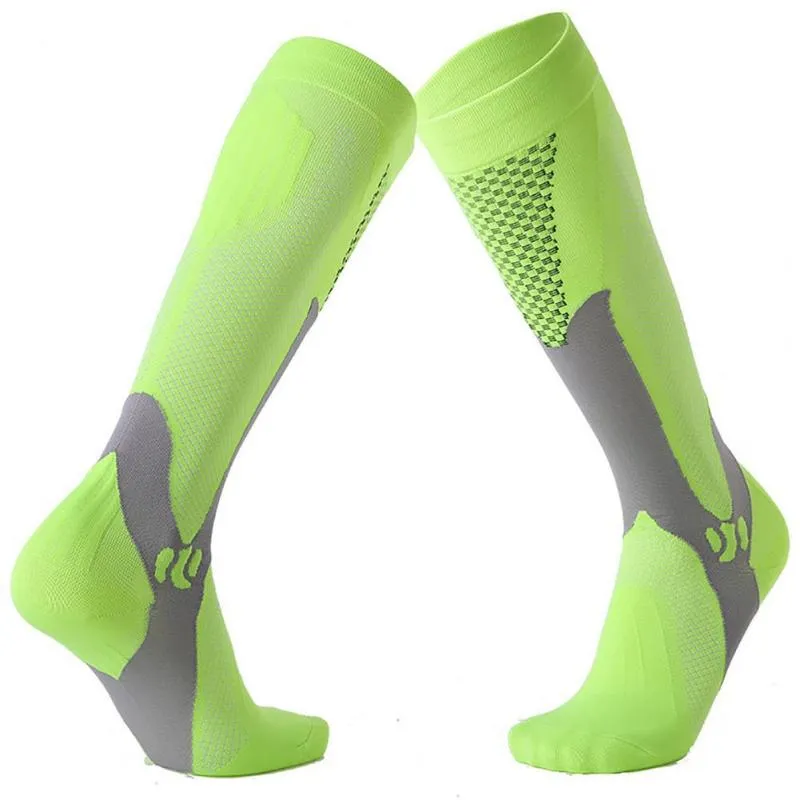 Men's Socks Men Color Block Breathable Compression Stockings For Sport Running Cycling