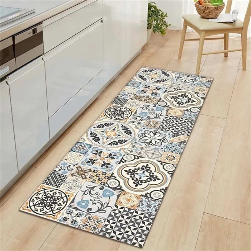 Boheemse keuken tapijt deurmatten flanel toegang deur matten zachte vloertekens voor woonkamer slaapkamer badkamer 220301